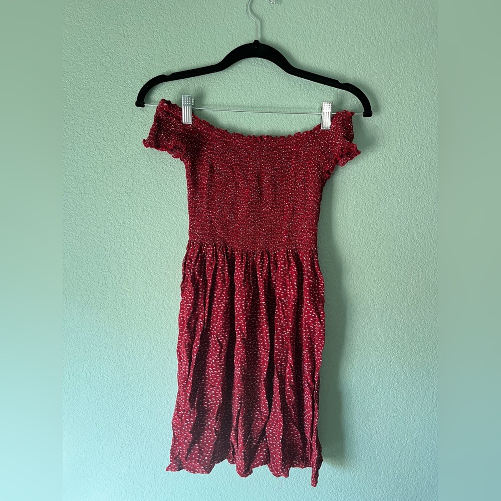Brandy Melville Red Off-Shoulder Dress
